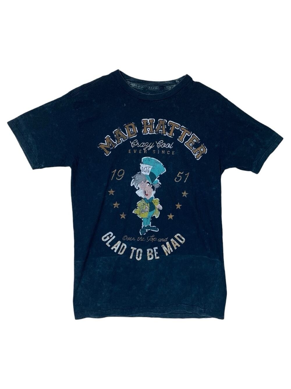 Disney Parks women's small mad hatter short sleeve shirt tee Alice in wonderland